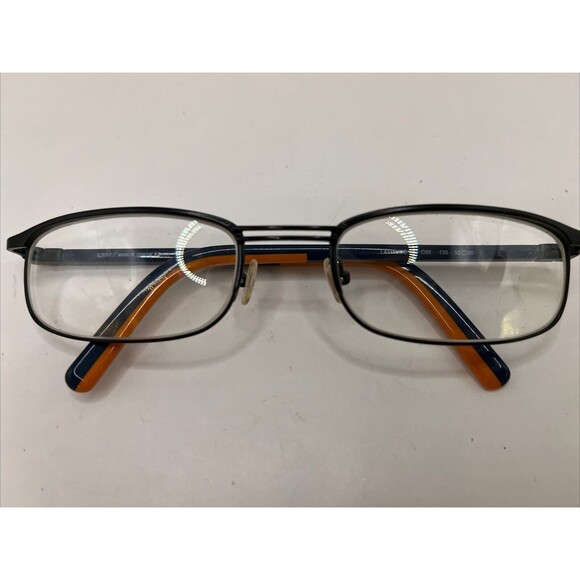L\'Amy Eyeglasses France Lattitude 1B C02 Blue/Orange Frames Only Black 53-20-135 main image 4